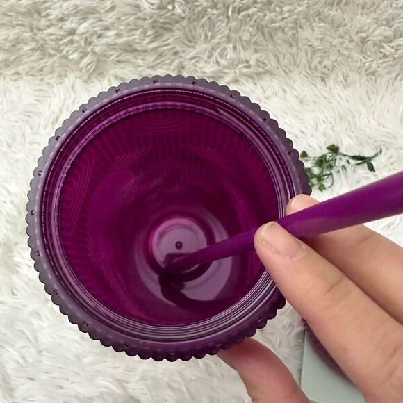 Starbucks Spring 2024 Metalic Magenta 24oz. Cold Tumbler Cup with straw NEW - Picture 5 of 5